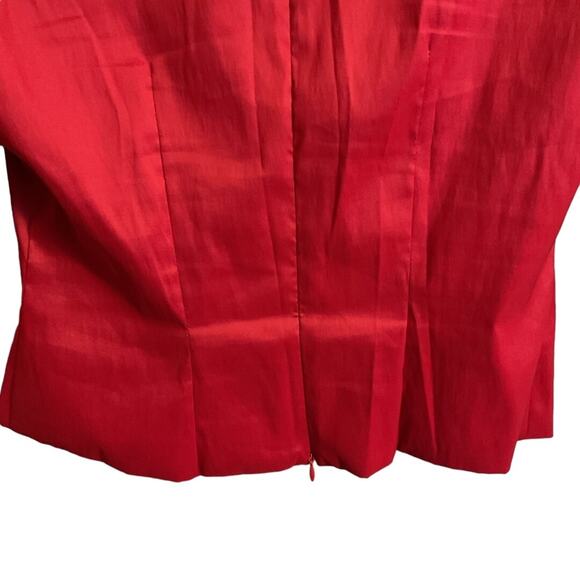 J. R. Nites by Caliendo Jacket Size 10 Vintage Red Rhinestone Buckle Zip Back - Picture 9 of 15